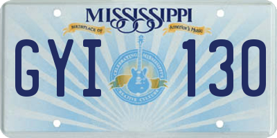 MS license plate GYI130