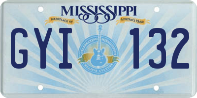 MS license plate GYI132