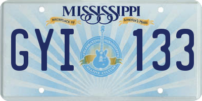 MS license plate GYI133