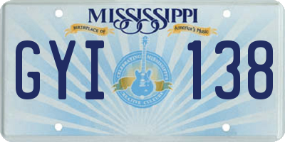 MS license plate GYI138