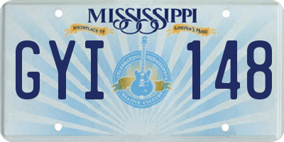 MS license plate GYI148
