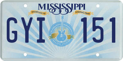 MS license plate GYI151