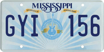 MS license plate GYI156