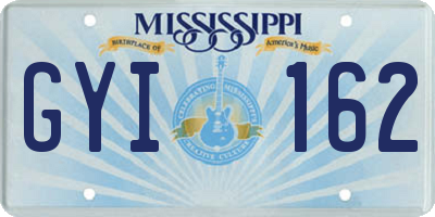 MS license plate GYI162