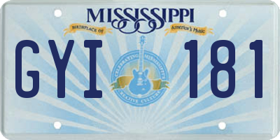 MS license plate GYI181