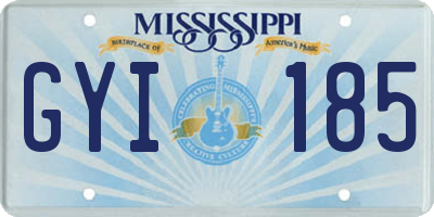 MS license plate GYI185
