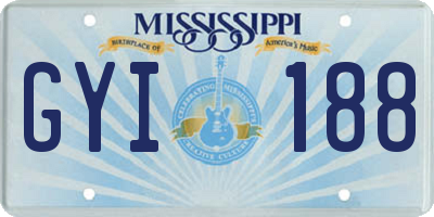 MS license plate GYI188