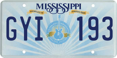 MS license plate GYI193