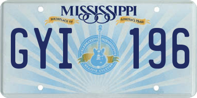 MS license plate GYI196