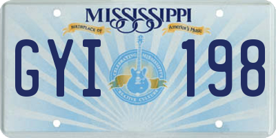 MS license plate GYI198