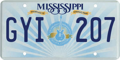 MS license plate GYI207