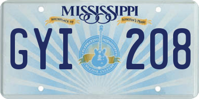 MS license plate GYI208