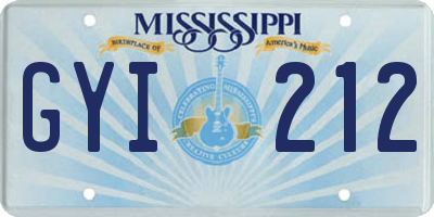 MS license plate GYI212