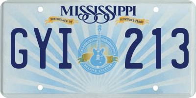 MS license plate GYI213