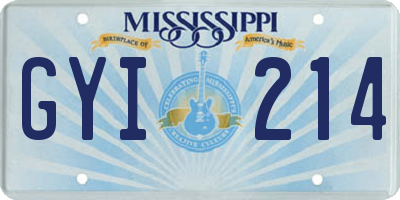 MS license plate GYI214