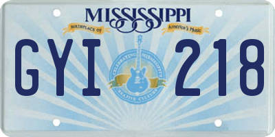MS license plate GYI218