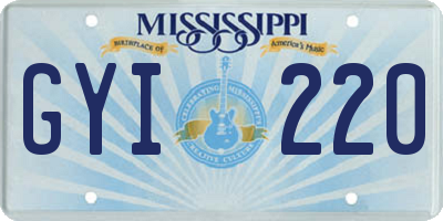 MS license plate GYI220