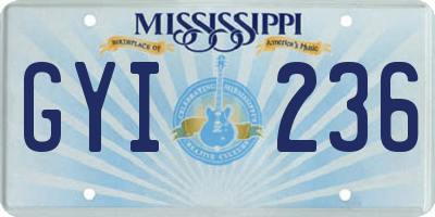 MS license plate GYI236