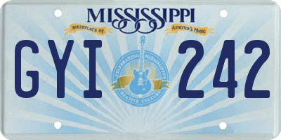 MS license plate GYI242