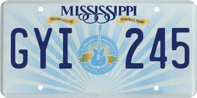 MS license plate GYI245