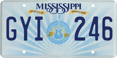 MS license plate GYI246