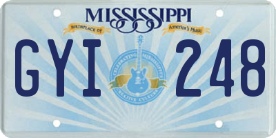 MS license plate GYI248