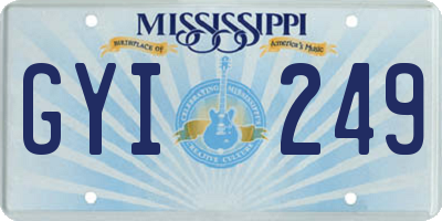 MS license plate GYI249
