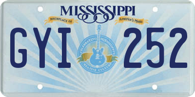 MS license plate GYI252