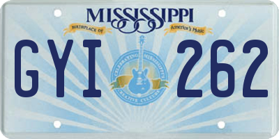 MS license plate GYI262