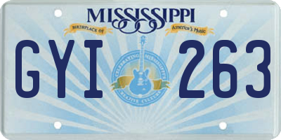 MS license plate GYI263