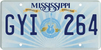 MS license plate GYI264