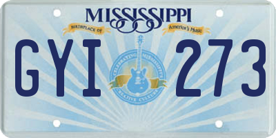 MS license plate GYI273