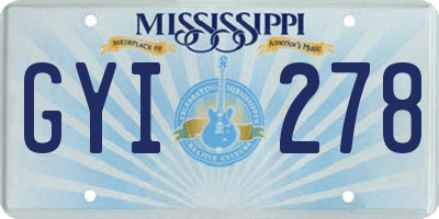 MS license plate GYI278
