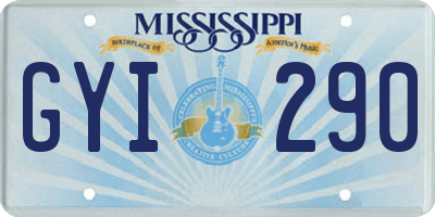 MS license plate GYI290