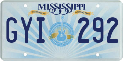 MS license plate GYI292