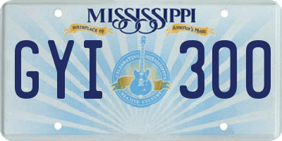 MS license plate GYI300