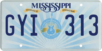MS license plate GYI313