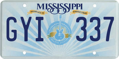 MS license plate GYI337