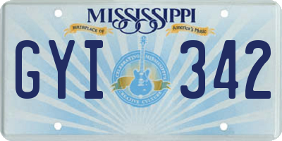 MS license plate GYI342