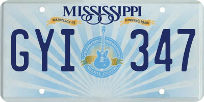 MS license plate GYI347