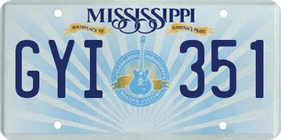 MS license plate GYI351