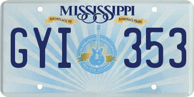 MS license plate GYI353