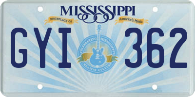 MS license plate GYI362