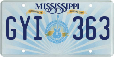 MS license plate GYI363