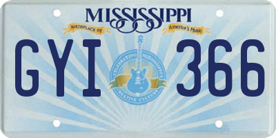 MS license plate GYI366