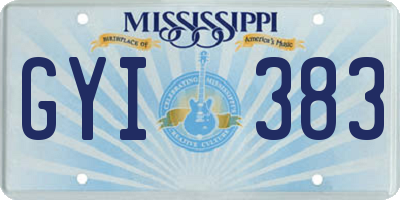 MS license plate GYI383