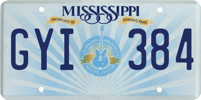 MS license plate GYI384