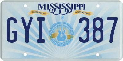 MS license plate GYI387