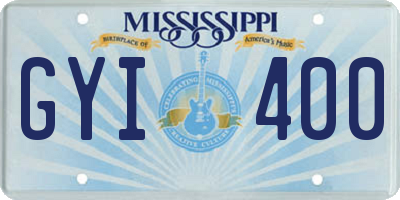 MS license plate GYI400