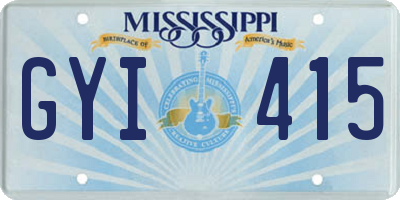 MS license plate GYI415